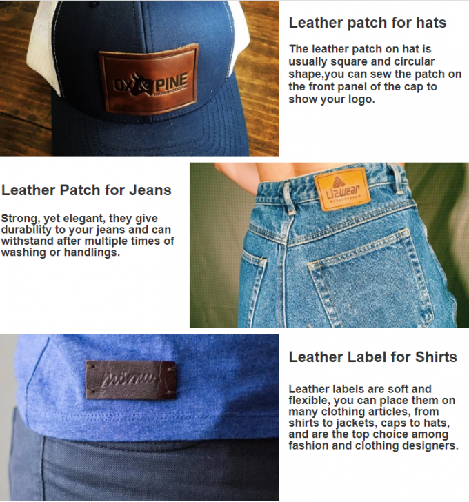 Heat Press Embossed Leather Patches