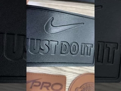 Brown Rectangle Shape 3D Custom Embossed Leather Labels