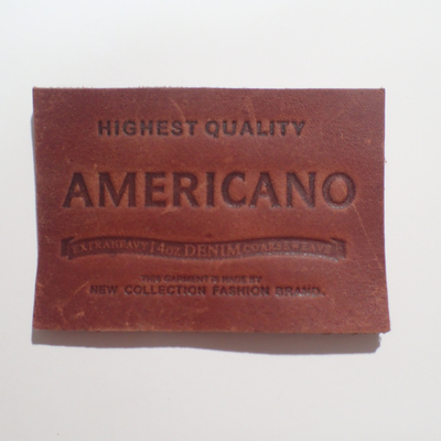 Hot Stamping Genuine Leather Patches Embossed Custom Logo Washable