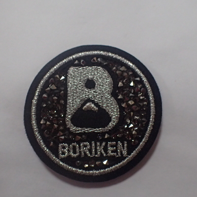3D Large Logo Iron On Patches For Fashion Clothing Diamond Embroidery