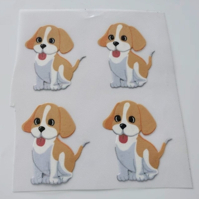 Shiny Pattern Cartoon Pictures Iron Silicone Heat Transfer Labels For Kids Clothing