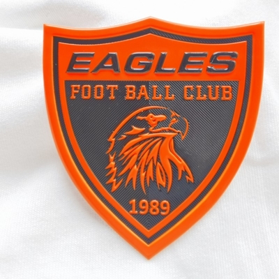 Stamp Embossed Shape Heat Transfer TPU Badge For Team Apparel