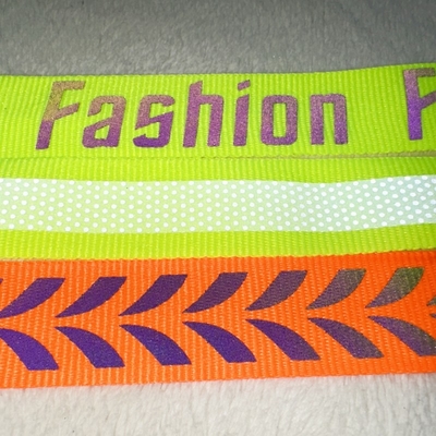 Reflective Clothing Brand Tags  Logo Printing On Woven Tape For Sport Clothes