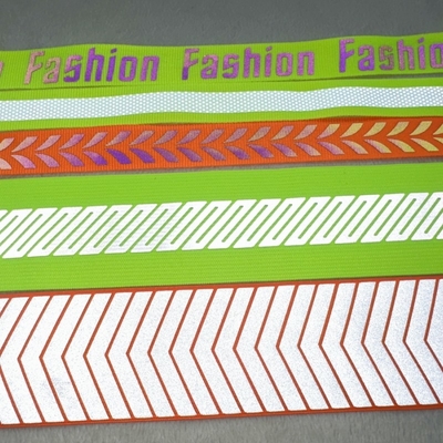 Reflective Clothing Brand Tags  Logo Printing On Woven Tape For Sport Clothes