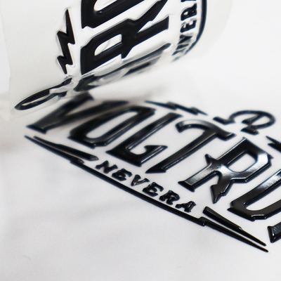 Custom 3D Logos Embossed Soft Silicone Heat Transfer Label For Clothing Use