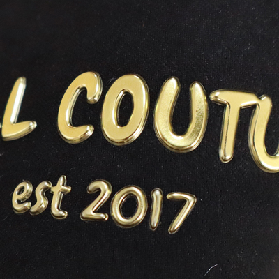 High Frequency Embossed Garment TPU Silicone Letter Logo Label Custom 3D Printed TPU Patches Heat Transfer TPU Logo For Clothes