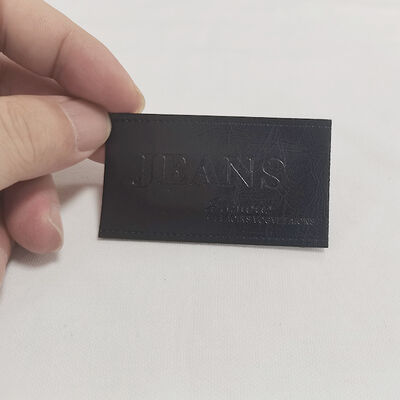 Fashion Custom Vegan Faux Leather Embossed Clothing Purse Private Label Logo for Jeans Metal Leather Labels Patch