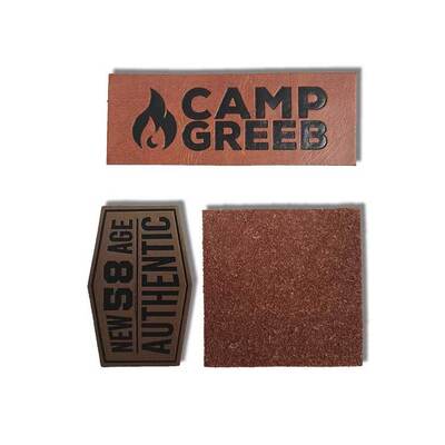 Custom Brand Logo Heat Press Real Genuine Pu Fake Leather Self Adhesive Patch Jeans Oeko Tex for Furniture