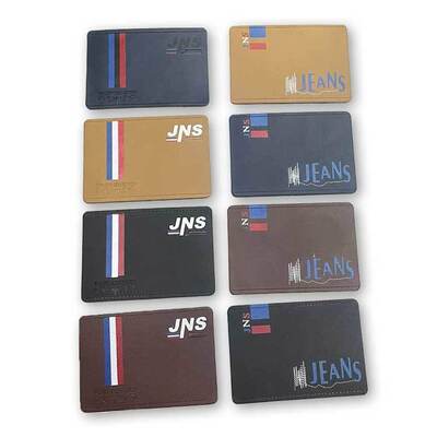 Black Sliver Clothes PU Leather Label Custom Jeans Metal Logos Sewing Label Patches for Handbag Garment Metal Labels Free Sample