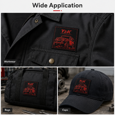 Premium Custom Woven Brand Labels for Auto Series Clothing Off-Road Jackets Hats Bags and Fashion Branding