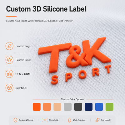 Custom Silicone Heat Transfer Labels with Wash Resistance, Custom Color, and Multiple Thickness Options