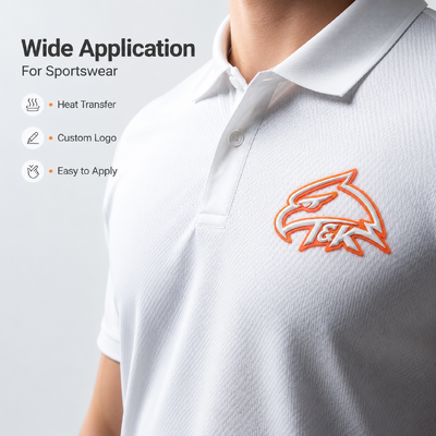 Custom Colors Including Pantone Gold Silver and Glow in the Dark Washable 3D Silicone Heat Transfer Labels for Clothing