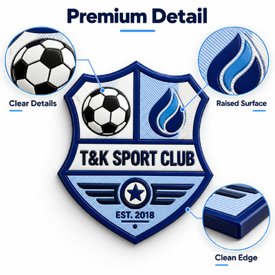 Custom 3D TPU Crest Badges for Sports Clubs Teamwear and Athletic Apparel