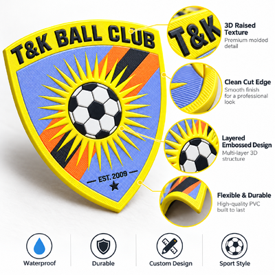 Custom Waterproof 3D TPU Crest Badges with Eco-Friendly Material and Customizable Shape for Sports Apparel