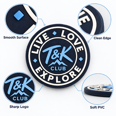 Custom PVC Patch with Silicone Tips Draw String Cord - Eco-Friendly Material & Pantone Color Matching