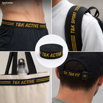 Custom Woven Elastic Bands with Personalized Logo Multi-color and Resistant to Wear and Tear for Apparel