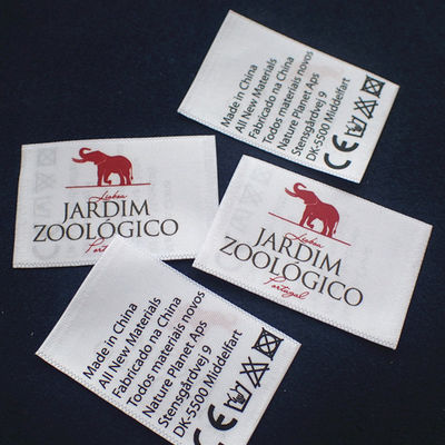 Satin Ultrasonic Cut Pantone Screen Printing Clothing Labels