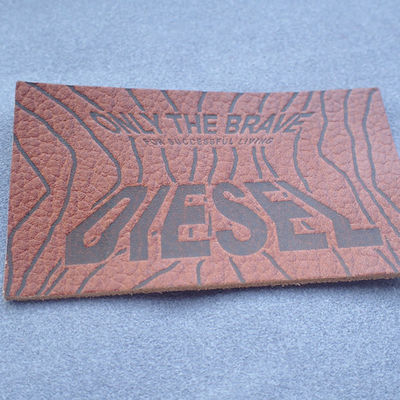 Brown Rectangle Shape 3D Custom Embossed Labels