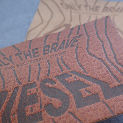 Brown Rectangle Shape 3D Custom Embossed Labels