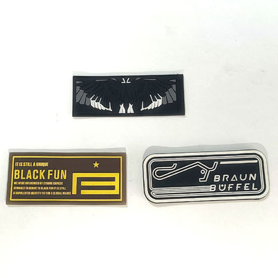 3D Logo Embossed Motif Rubber Silicone Patch Badges For Sewing Clothing