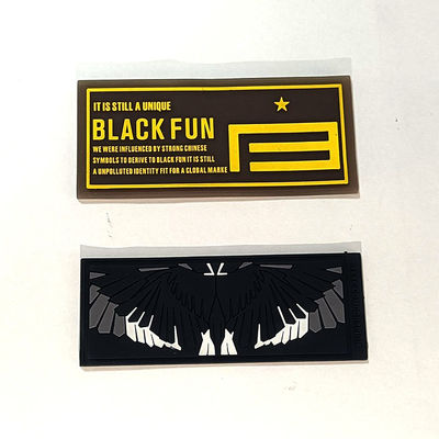 3D Logo Embossed Motif Rubber Silicone Patch Badges For Sewing Clothing