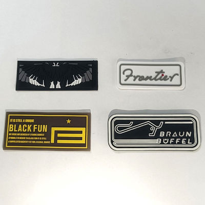 3D Logo Embossed Motif Rubber Silicone Patch Badges For Sewing Clothing