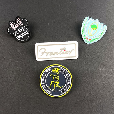 3D Logo Embossed Motif Rubber Patches Pvc Badges For Sewing Clothing