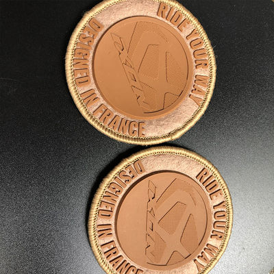 Customized Flocking Rubber Trademark Seal With Velcro Seam Silicone Badge On The Back
