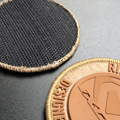 Customized Flocking Rubber Trademark Seal With Velcro Seam Silicone Badge On The Back