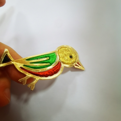 Electroplating Bird Embroidery Patch For Dress And Personal Adornment