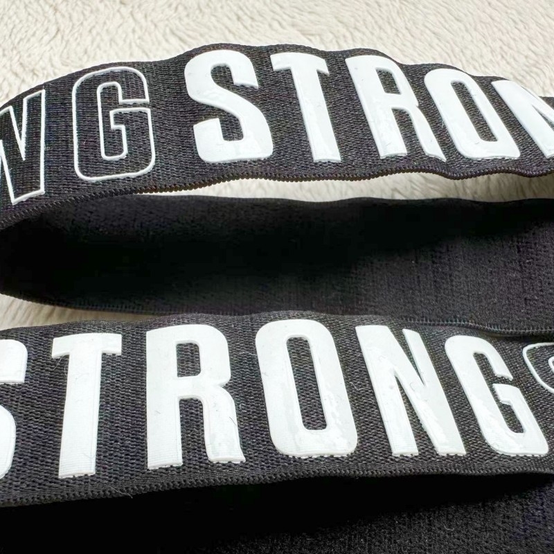 Stretchy Silicone Elastic Brand Tape Printing Shiny Logo High Elasticity
