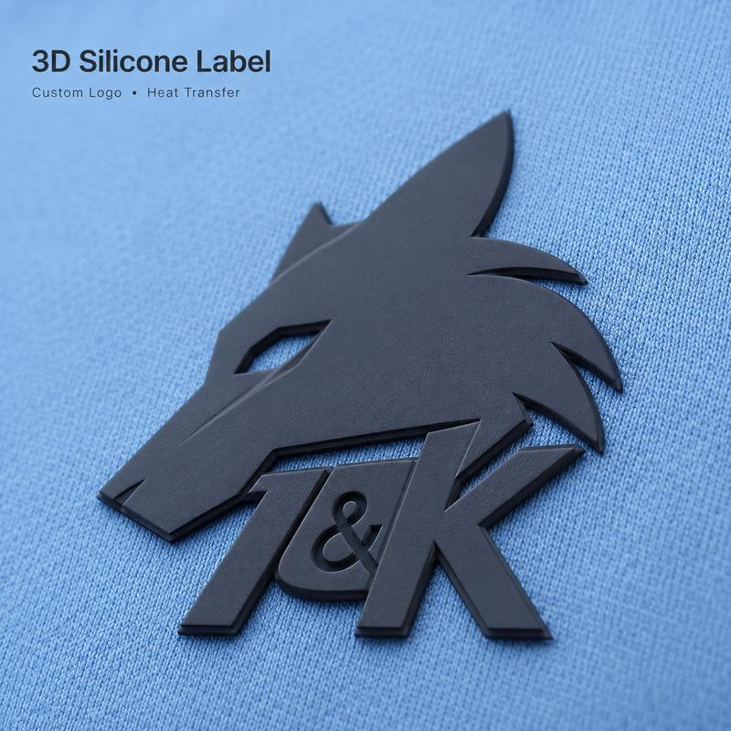 Custom Silicone Heat Transfer Labels designed for long lasting durability and vibrant color retention on fabric products