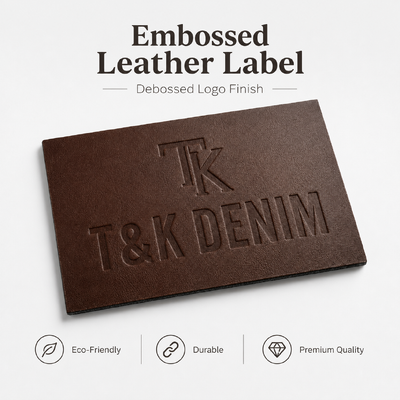 Custom Embossed Leather Patches Heat Transfer Iron On Genuine Leather Labels Designed For On Clothes Bags Shoes And Hats