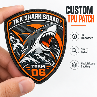 Custom 3D Raised Logo PVC Patches with Washable Screen Printing Labels for Clothing