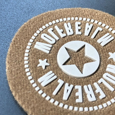 Customized Fiber Planting PU Leather Transfer Label Silicone Soft 3D Logo